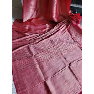 Women Pure Katan Silk Brocade Benarasi Saree Wedding Festive Party